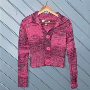 Urban Outfitters Kennedy Cropped Pink Knit Cardigan